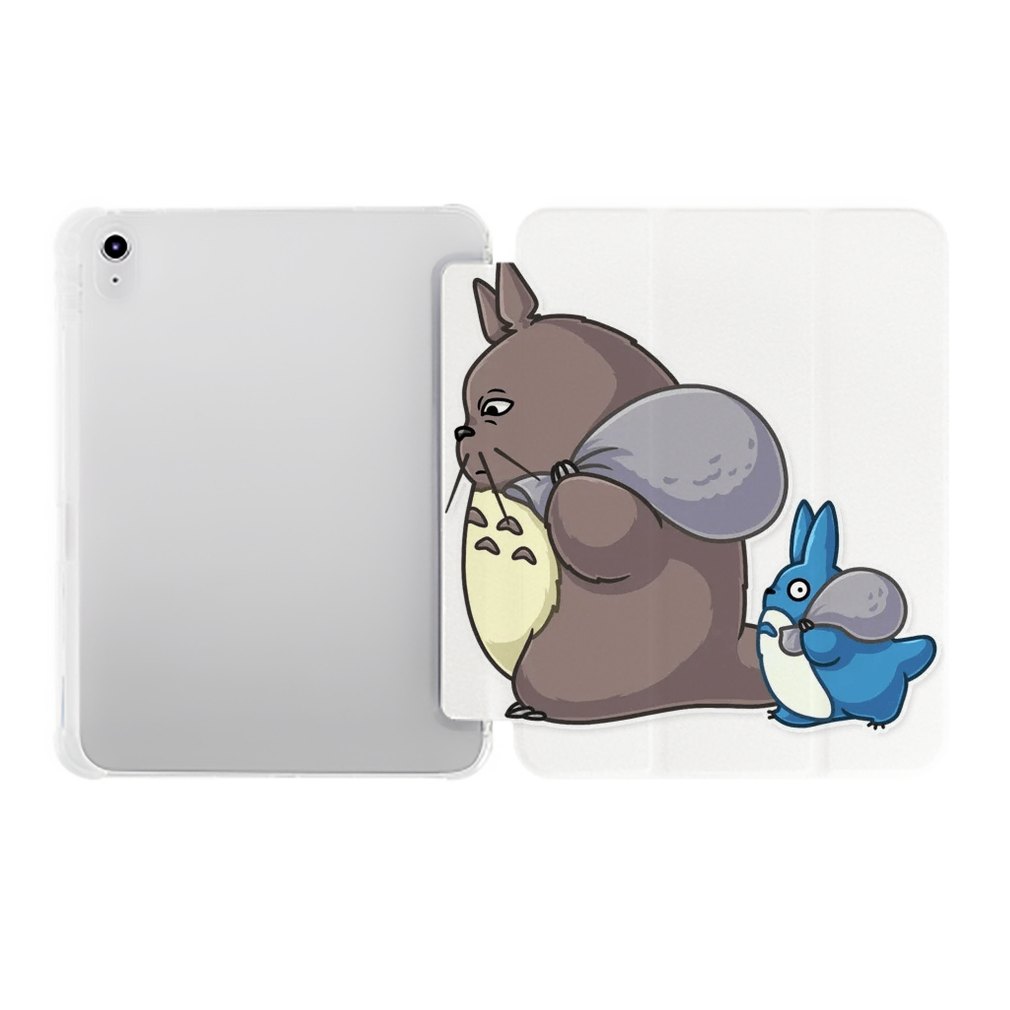（画像用） となりのトトロ 草壁メイ 草壁サツキ My Neighbor Totoro Satsuki Kusakabe Mei Kusakabe IPad ケース ペン収納付き 三つ折りスタンド PUレザー×シリコン 対応機種9.5/10.5/10.9インチ